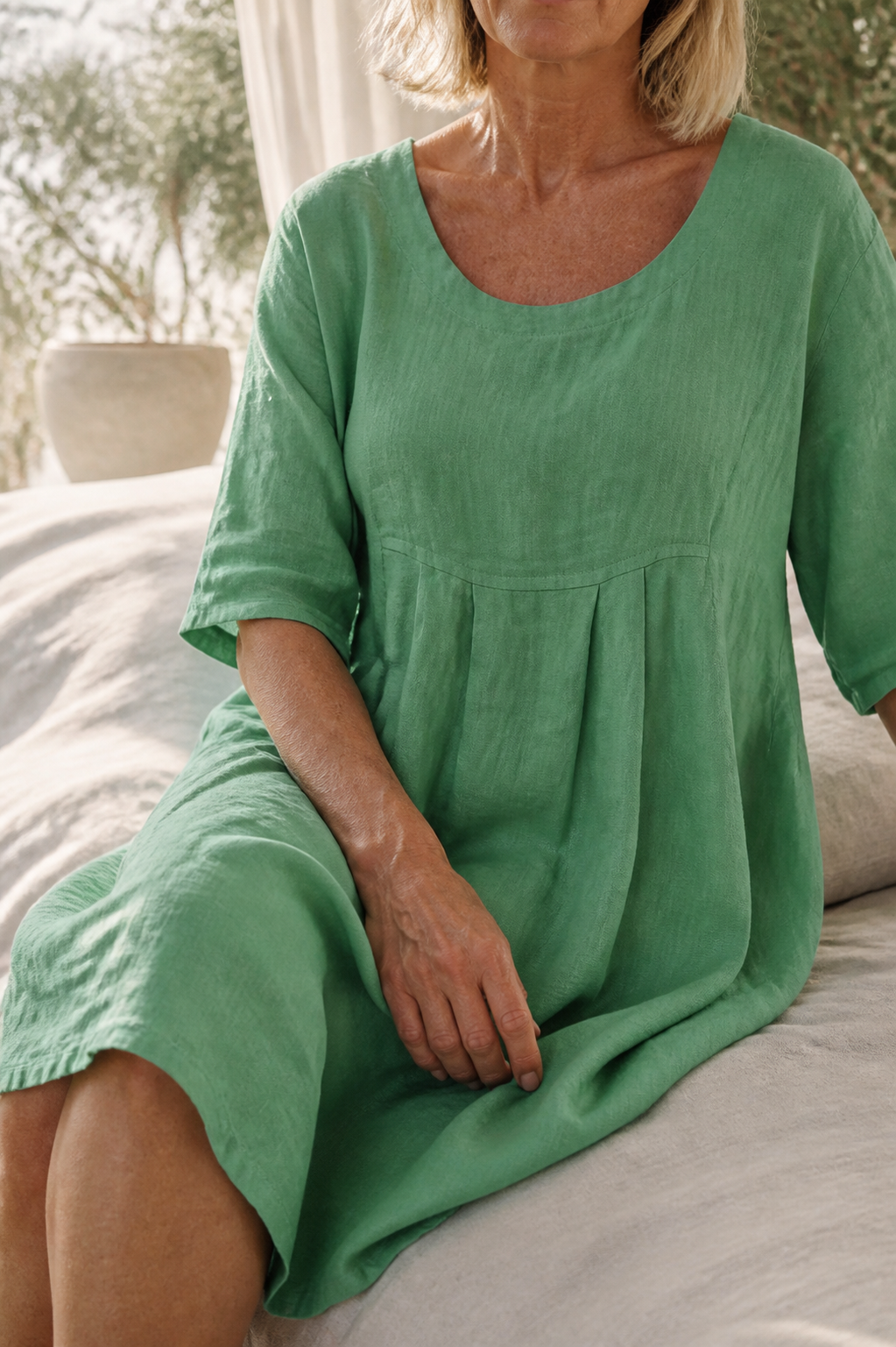 Delphine Linen Midi Dress | Women's Everyday Summer Shift