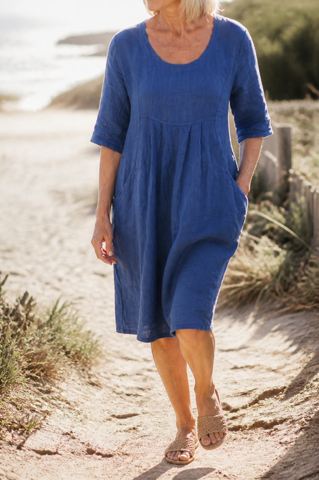Delphine Linen Midi Dress | Women's Everyday Summer Shift