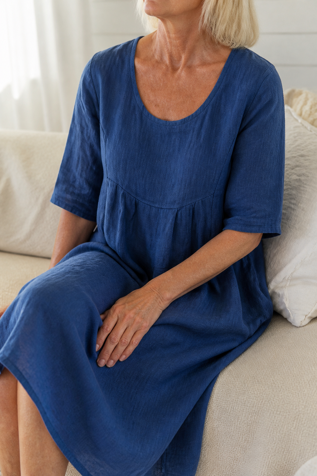 Delphine Linen Midi Dress | Women's Everyday Summer Shift