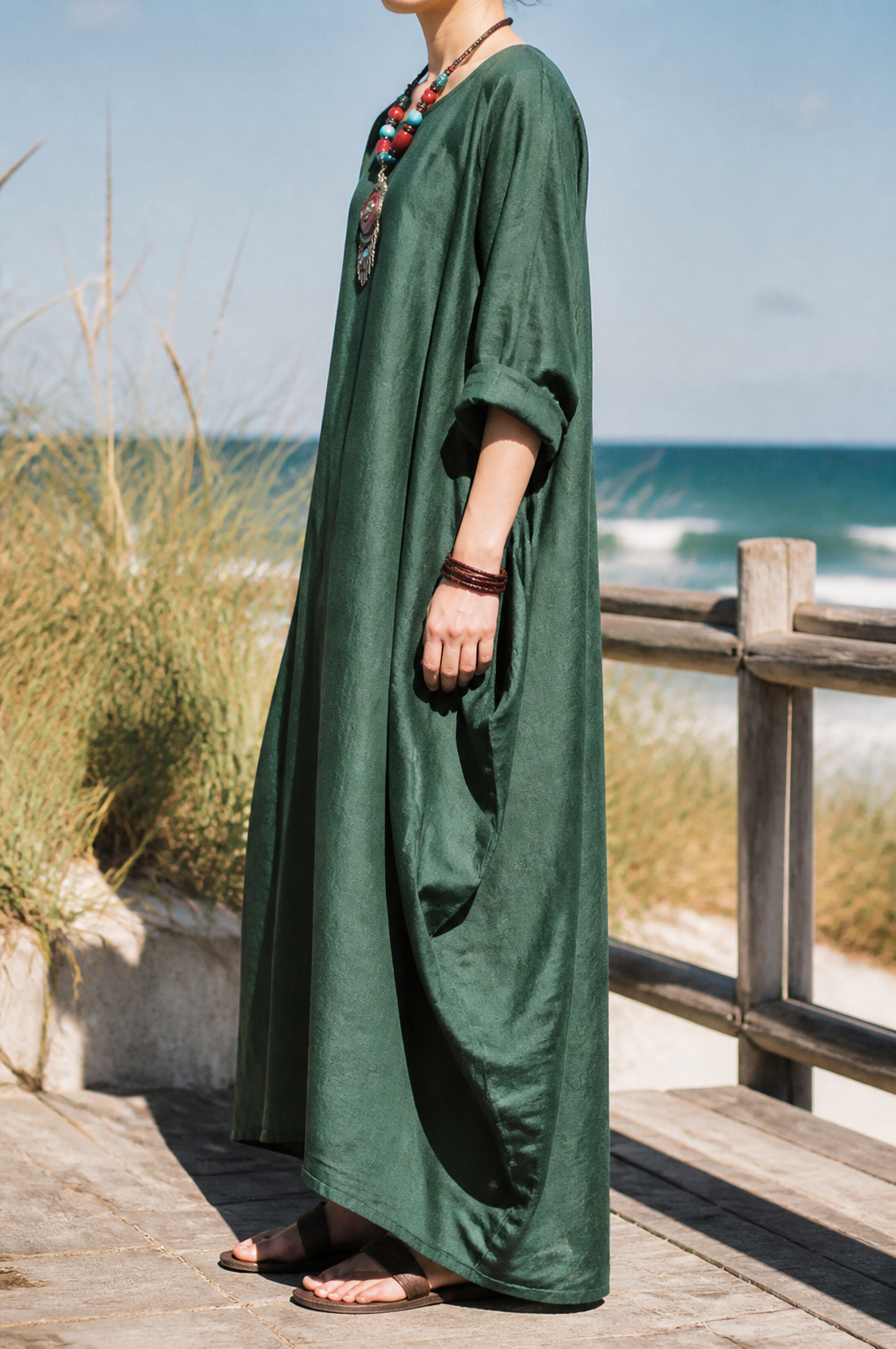 Ondine Linen Maxi Dress | Women's Summer Occasion Gown