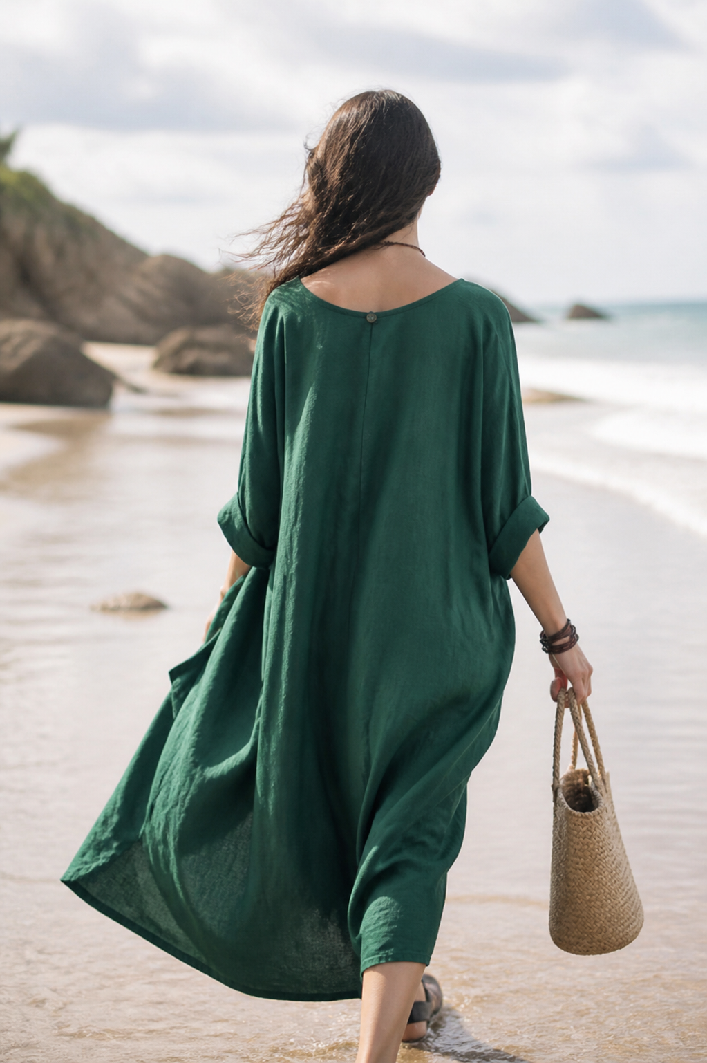 Ondine Linen Maxi Dress | Women's Summer Occasion Gown