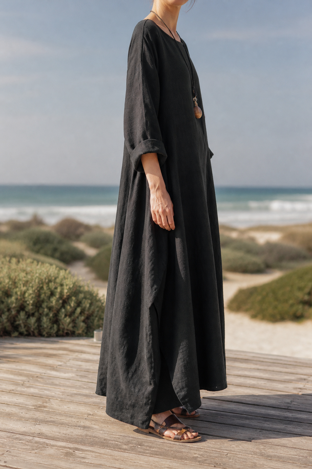 Ondine Linen Maxi Dress | Women's Summer Occasion Gown