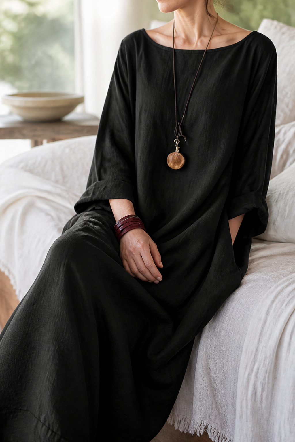 Ondine Linen Maxi Dress | Women's Summer Occasion Gown