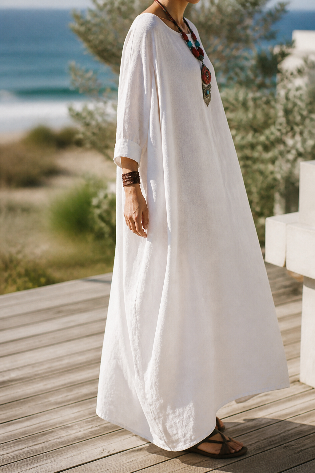 Ondine Linen Maxi Dress | Women's Summer Occasion Gown