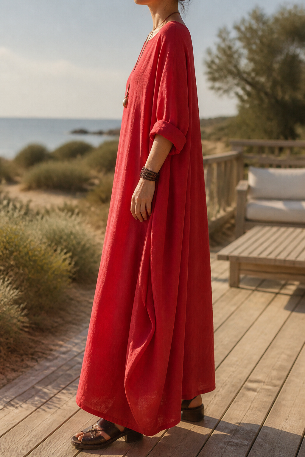 Ondine Linen Maxi Dress | Women's Summer Occasion Gown