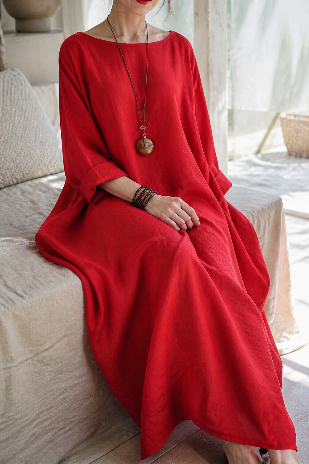 Ondine Linen Maxi Dress | Women's Summer Occasion Gown