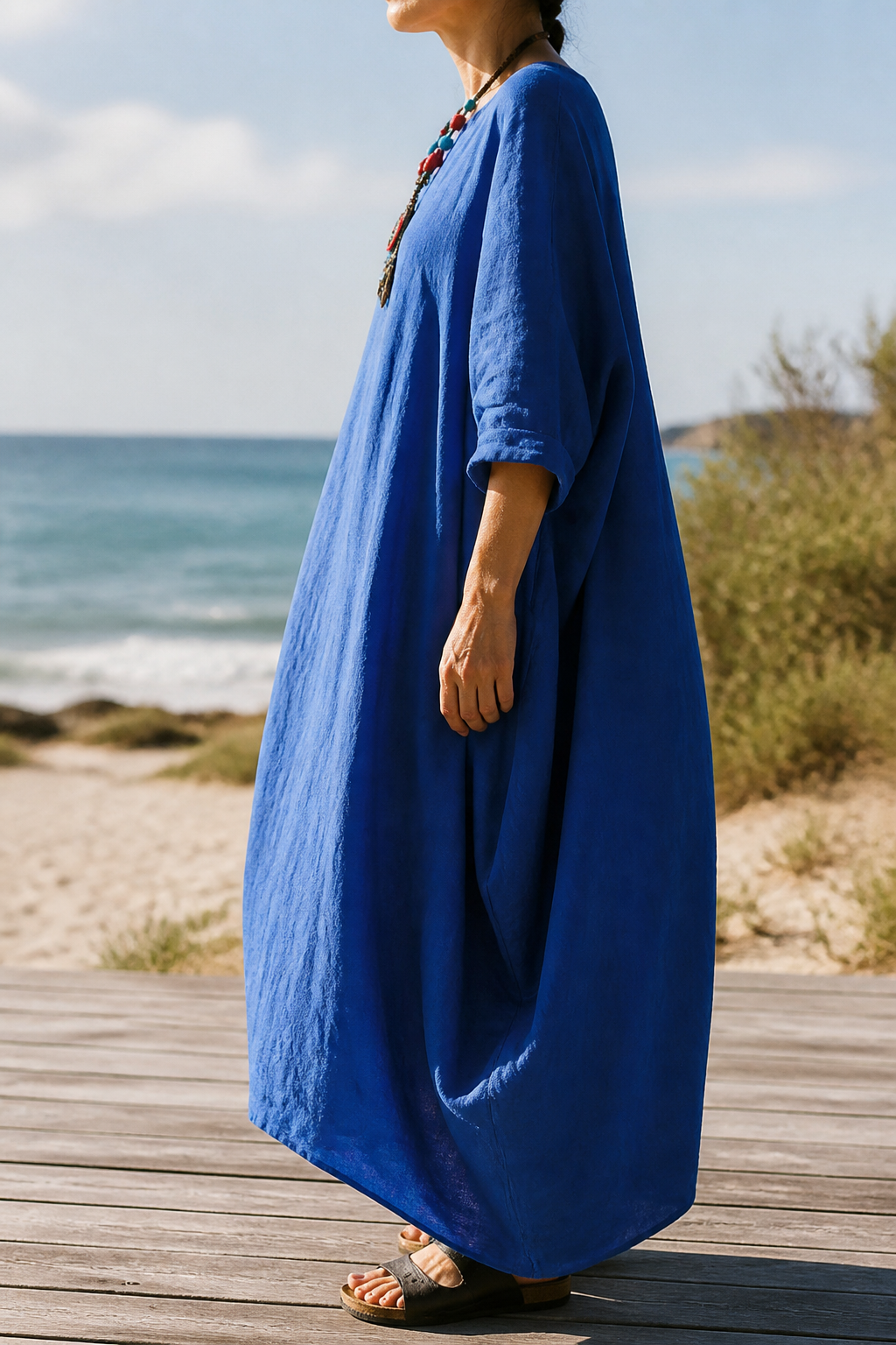 Ondine Linen Maxi Dress | Women's Summer Occasion Gown