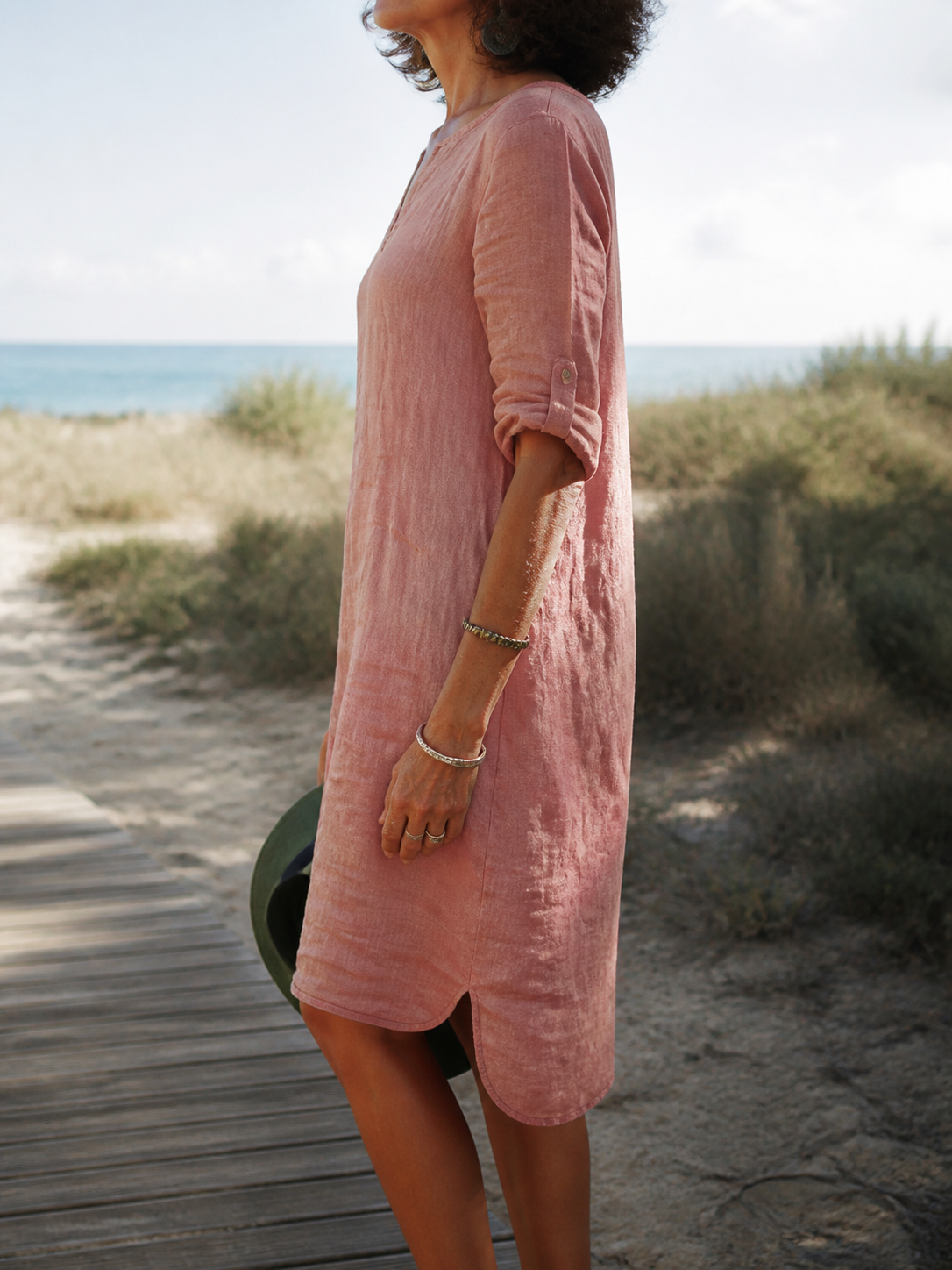Aria Linen Midi Dress | Women's Everyday Summer Shift