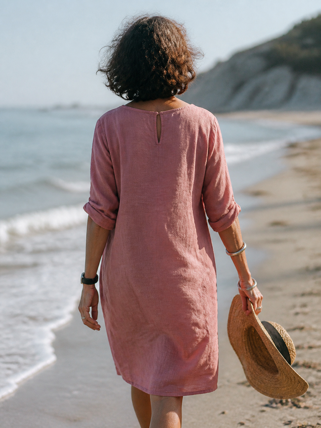 Aria Linen Midi Dress | Women's Everyday Summer Shift