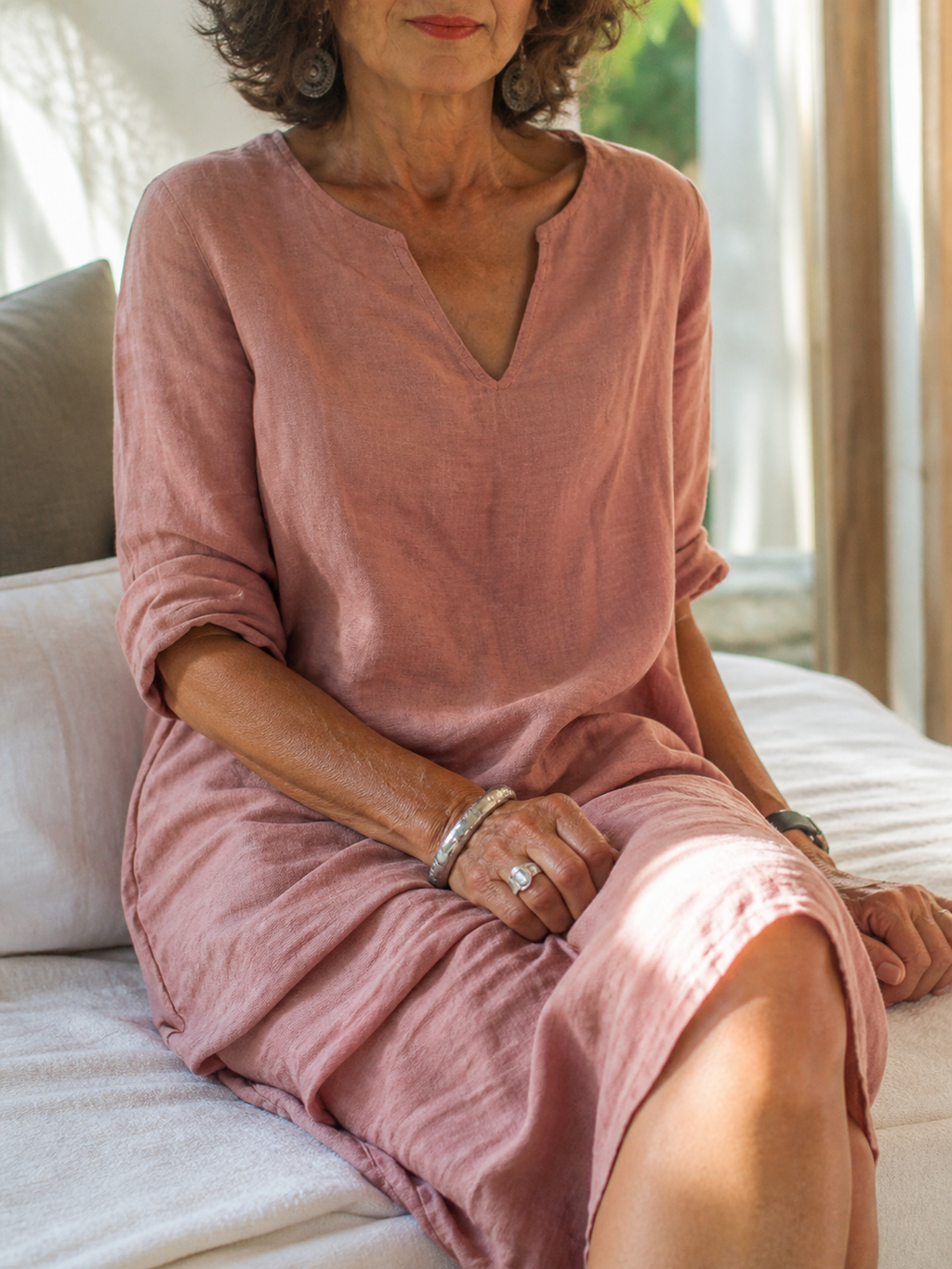 Aria Linen Midi Dress | Women's Everyday Summer Shift