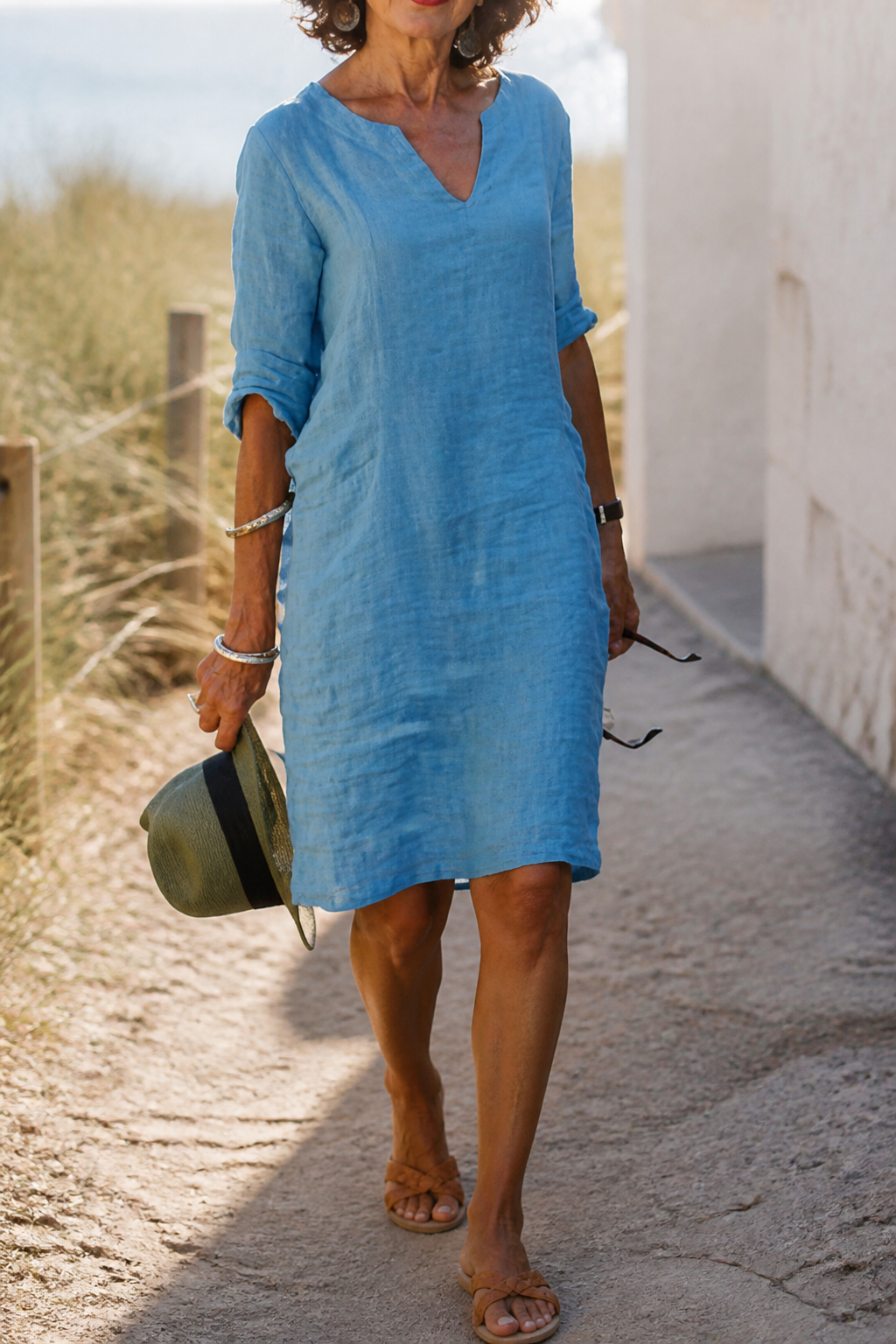 Aria Linen Midi Dress | Women's Everyday Summer Shift