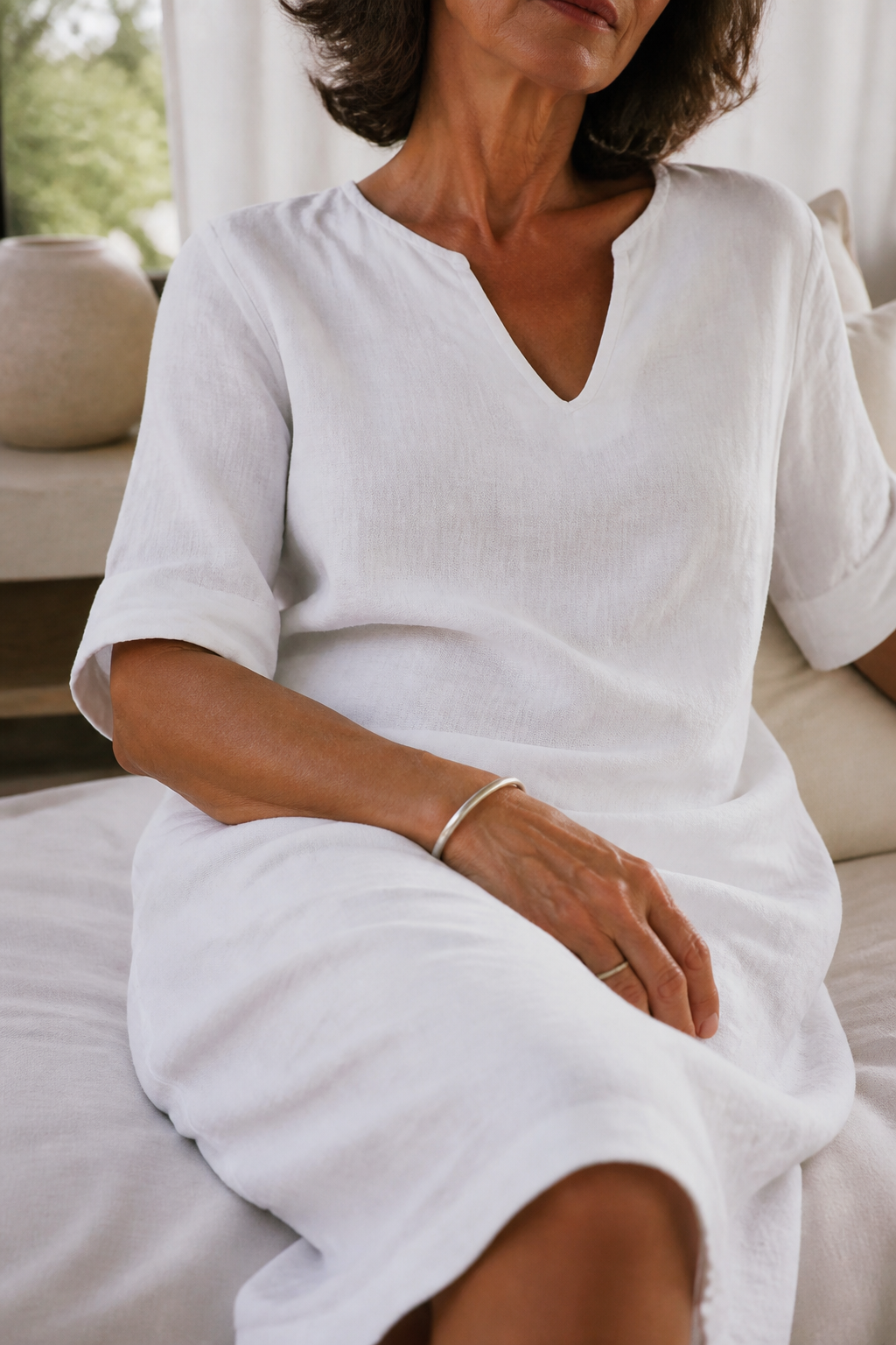 Aria Linen Midi Dress | Women's Everyday Summer Shift