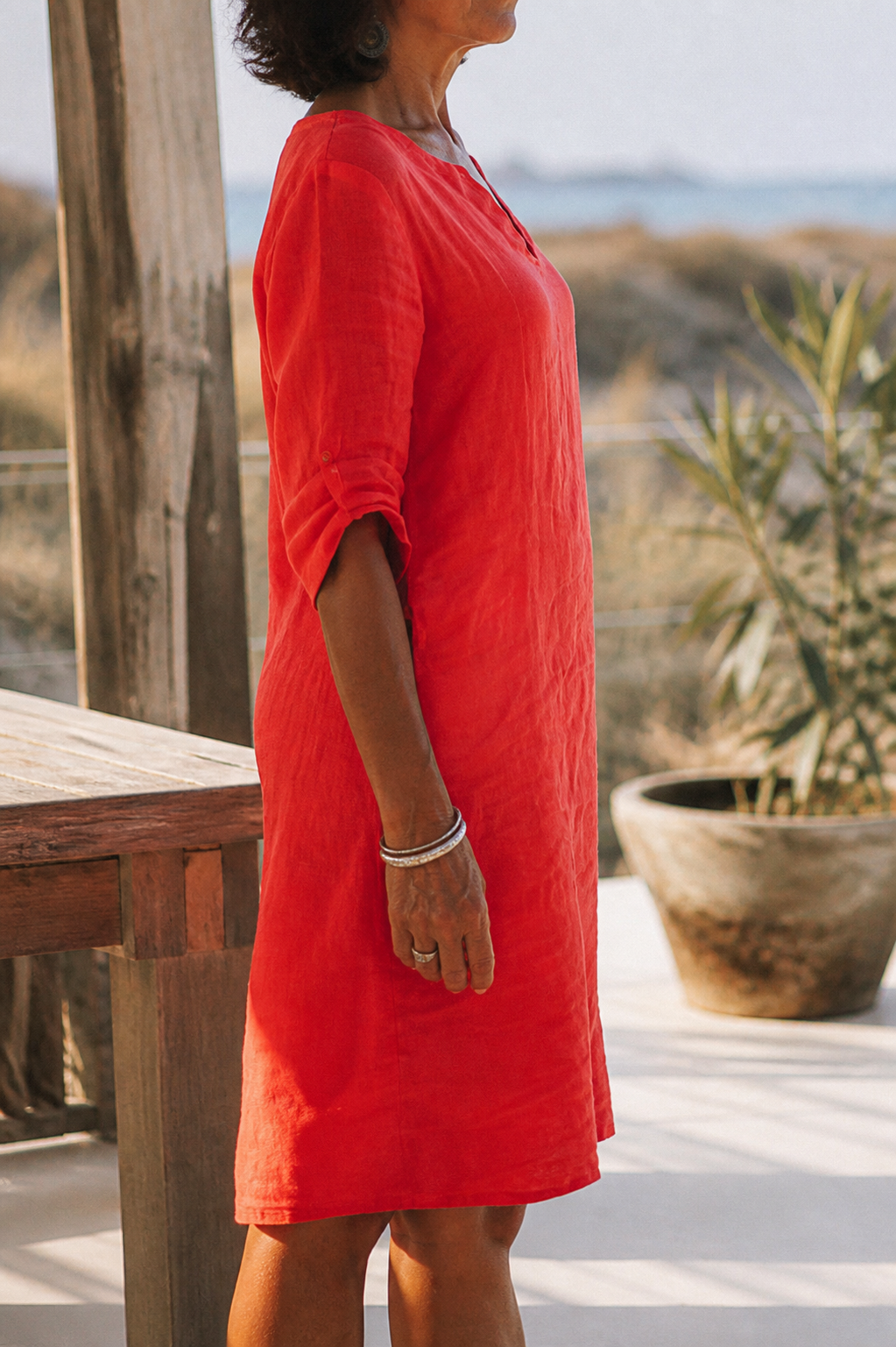 Aria Linen Midi Dress | Women's Everyday Summer Shift