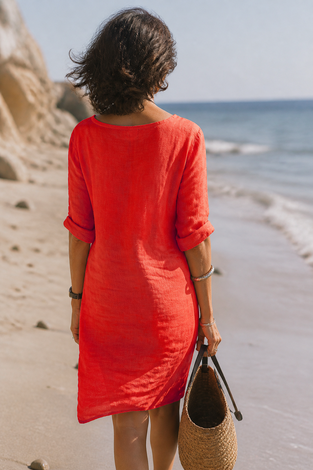Aria Linen Midi Dress | Women's Everyday Summer Shift
