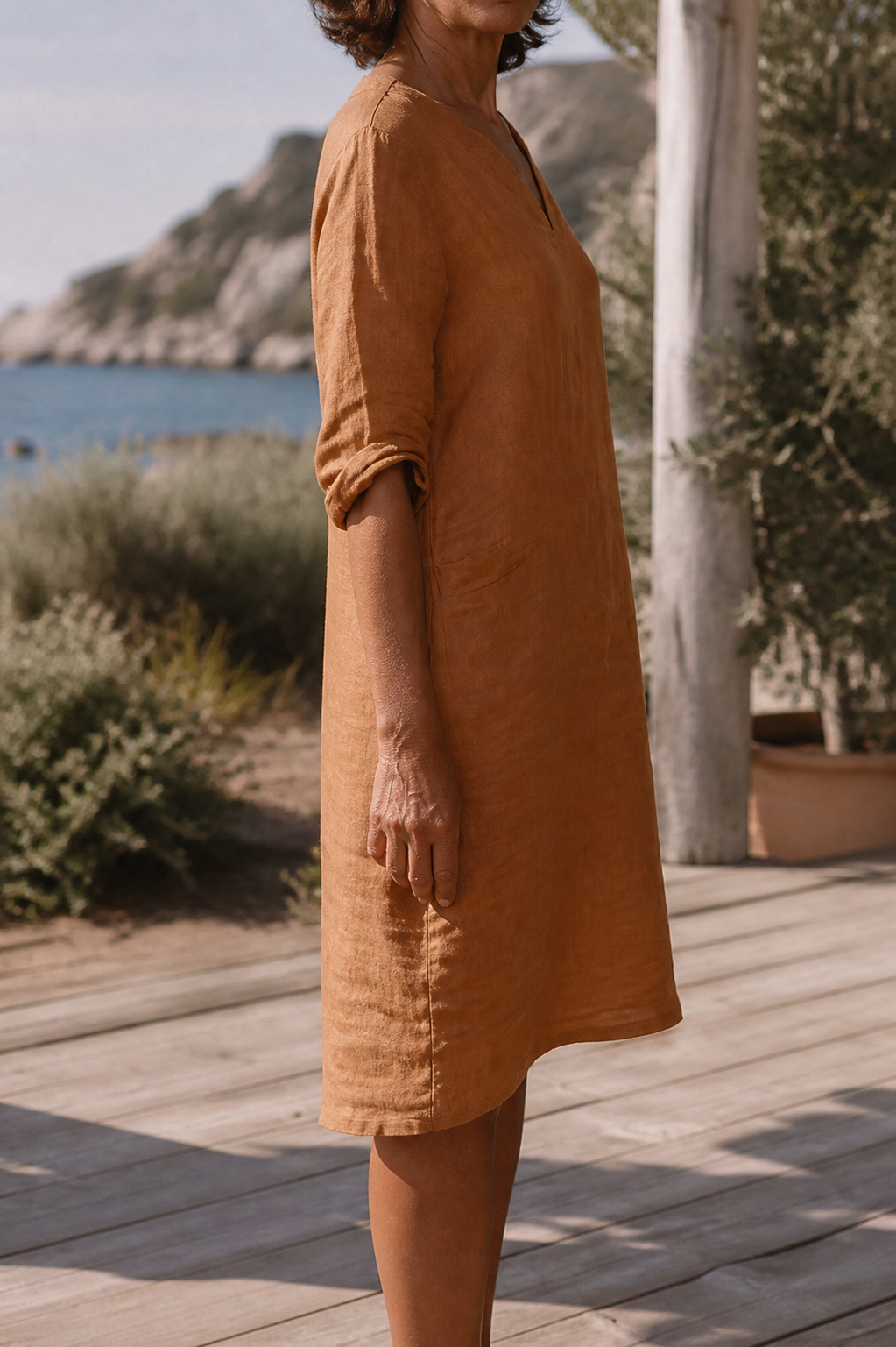 Aria Linen Midi Dress | Women's Everyday Summer Shift