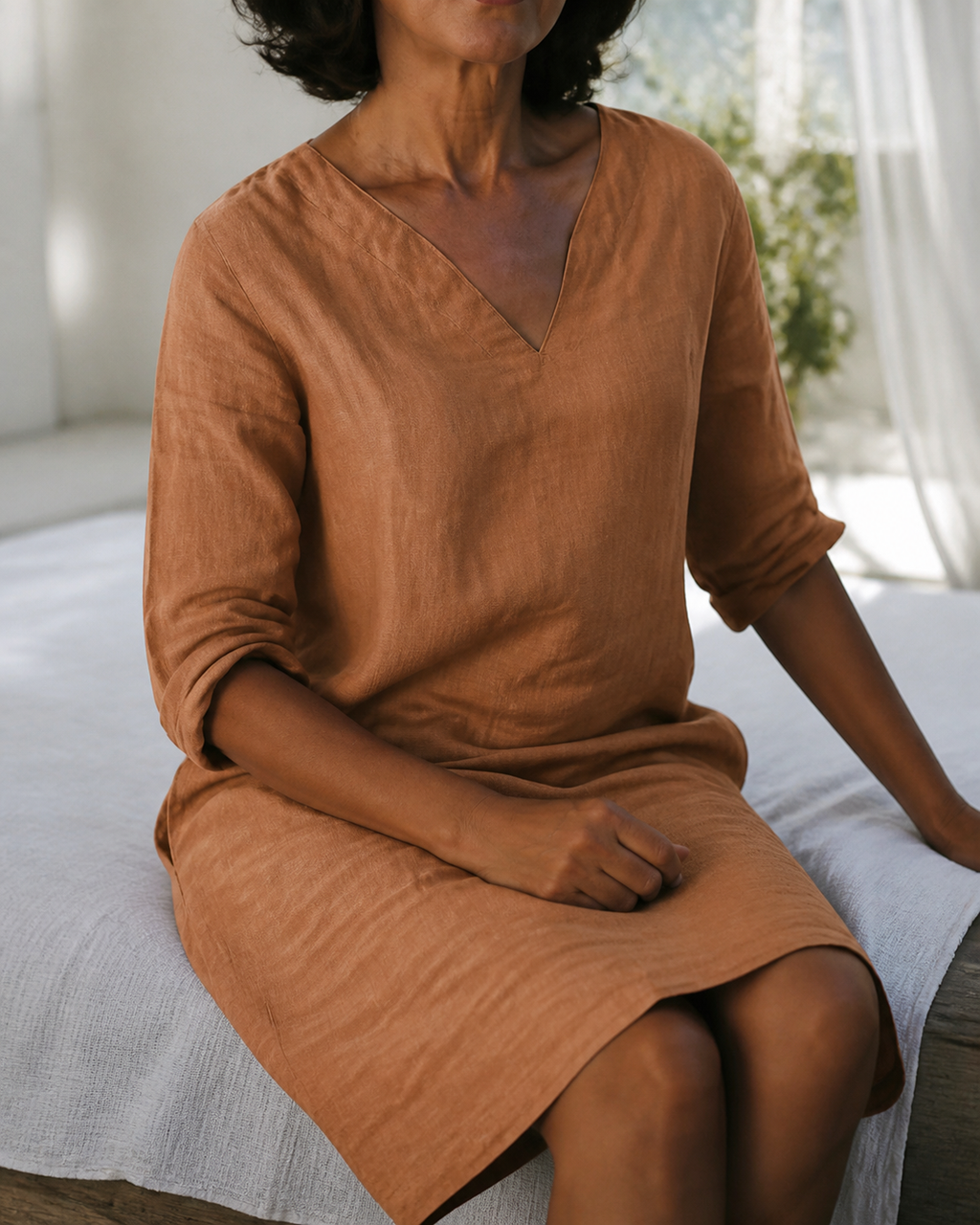 Aria Linen Midi Dress | Women's Everyday Summer Shift