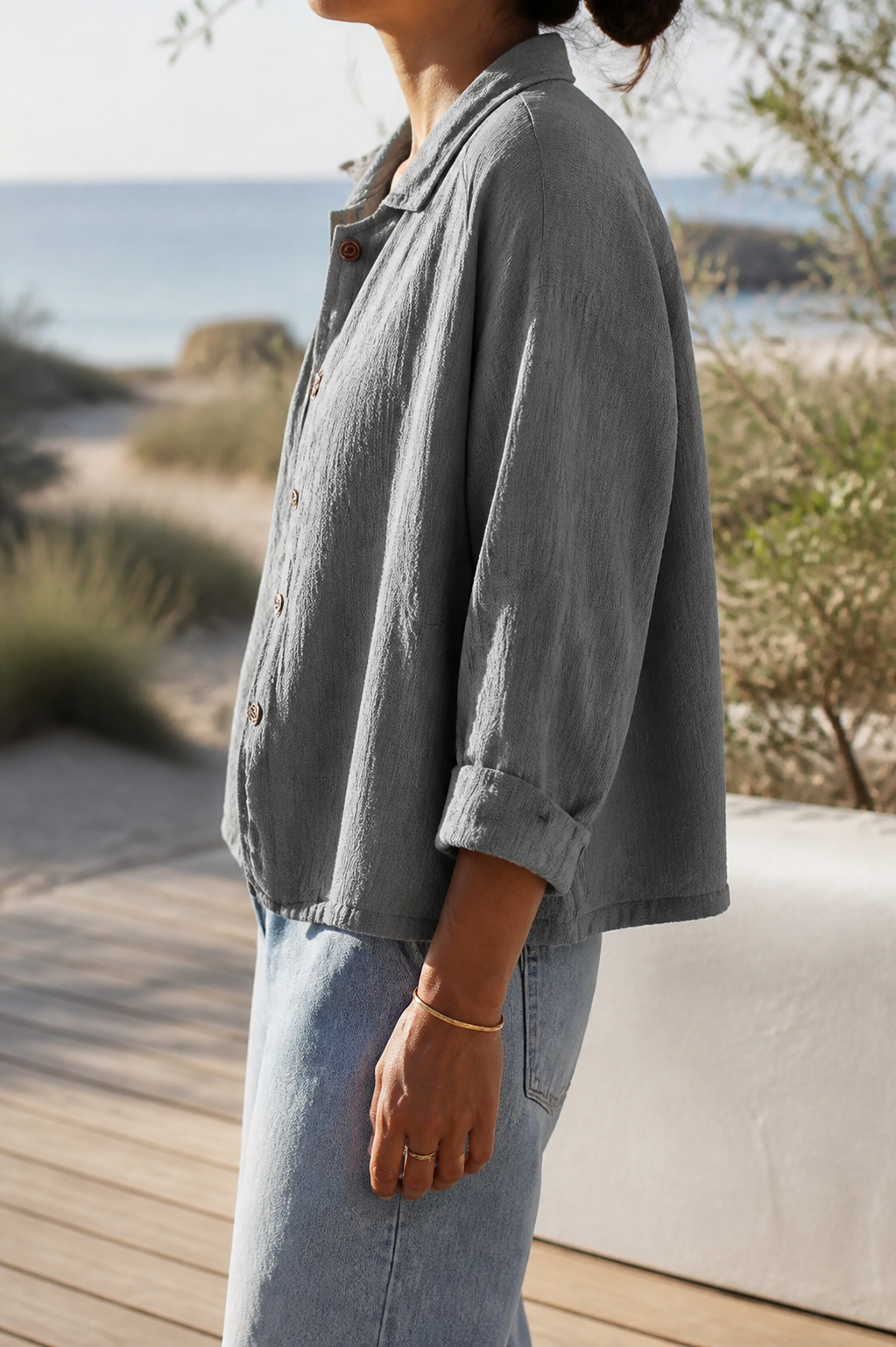Poppy Relaxed Shirt | Women's Everyday Cotton Button-Up Top