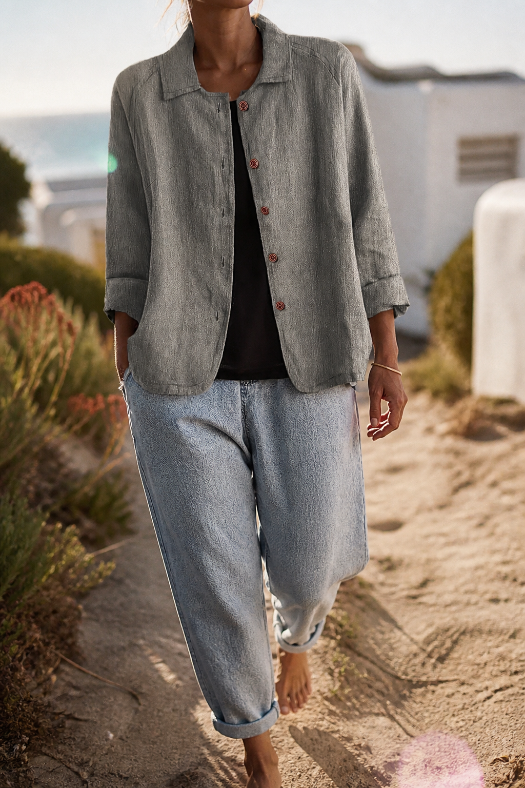 Poppy Relaxed Shirt | Women's Everyday Cotton Button-Up Top