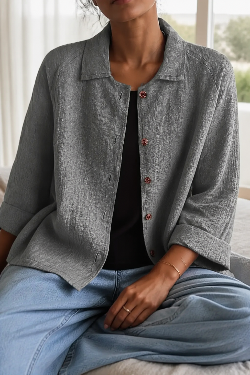 Poppy Relaxed Shirt | Women's Everyday Cotton Button-Up Top