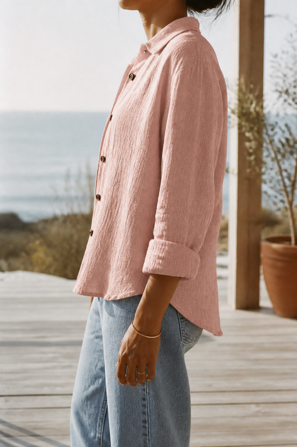 Poppy Relaxed Shirt | Women's Everyday Cotton Button-Up Top