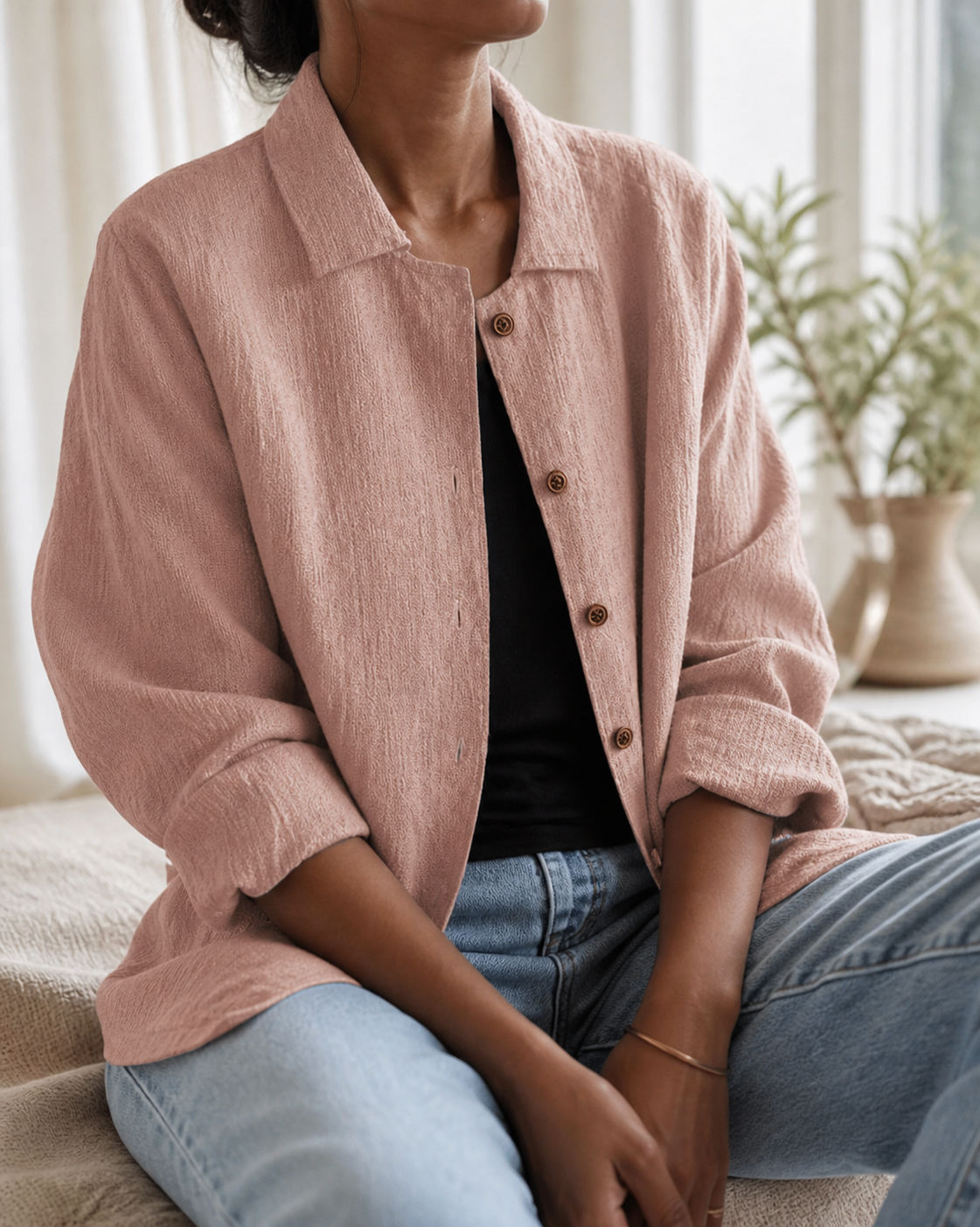 Poppy Relaxed Shirt | Women's Everyday Cotton Button-Up Top