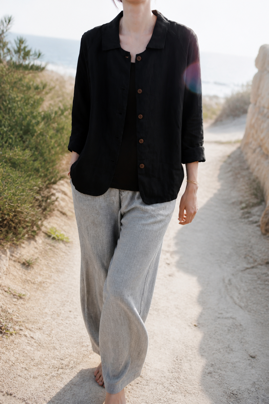 Poppy Relaxed Shirt | Women's Everyday Cotton Button-Up Top
