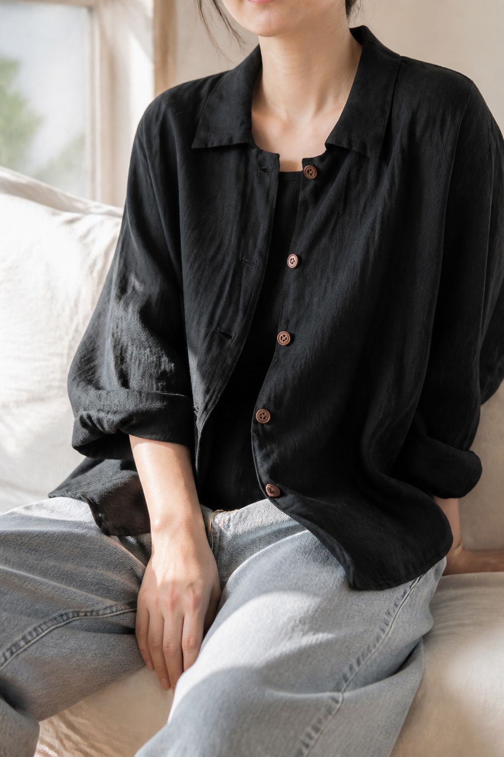 Poppy Relaxed Shirt | Women's Everyday Cotton Button-Up Top