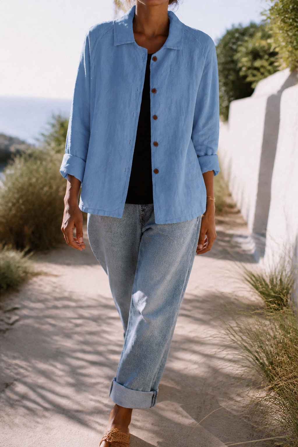 Poppy Relaxed Shirt | Women's Everyday Cotton Button-Up Top