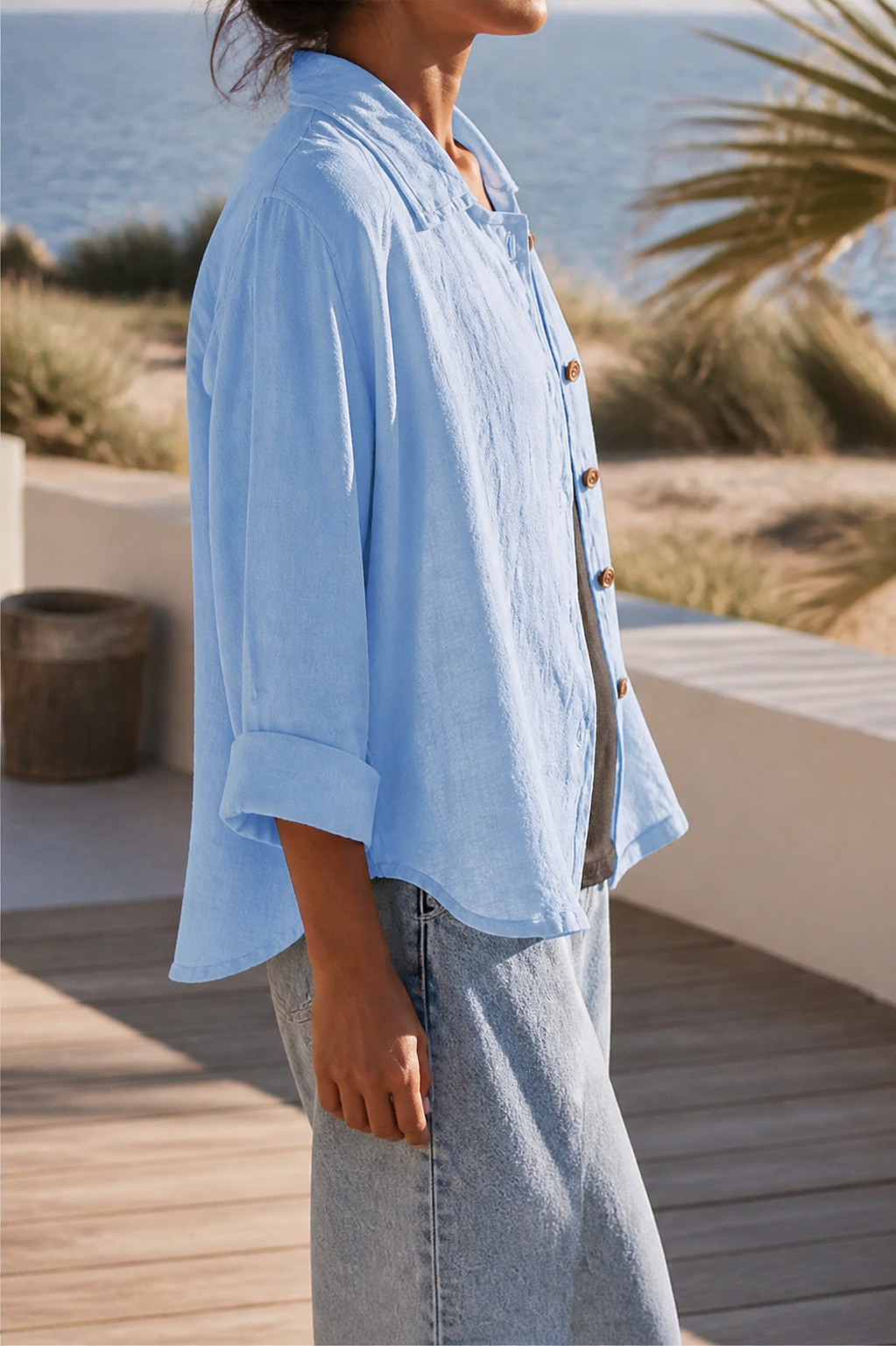 Poppy Relaxed Shirt | Women's Everyday Cotton Button-Up Top