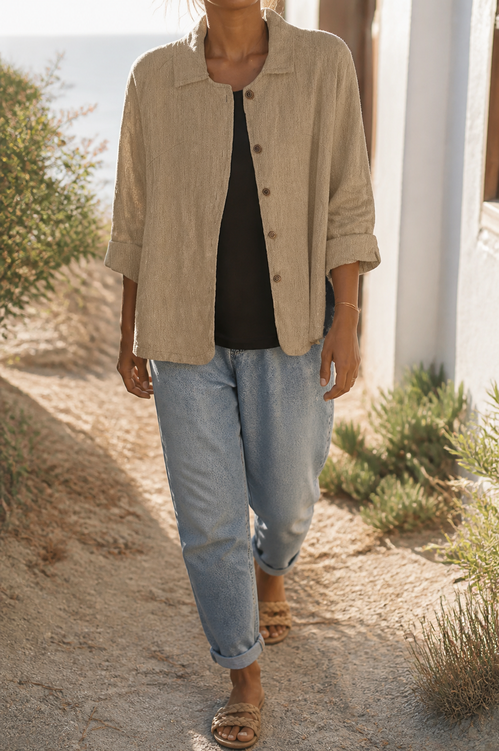 Poppy Relaxed Shirt | Women's Everyday Cotton Button-Up Top