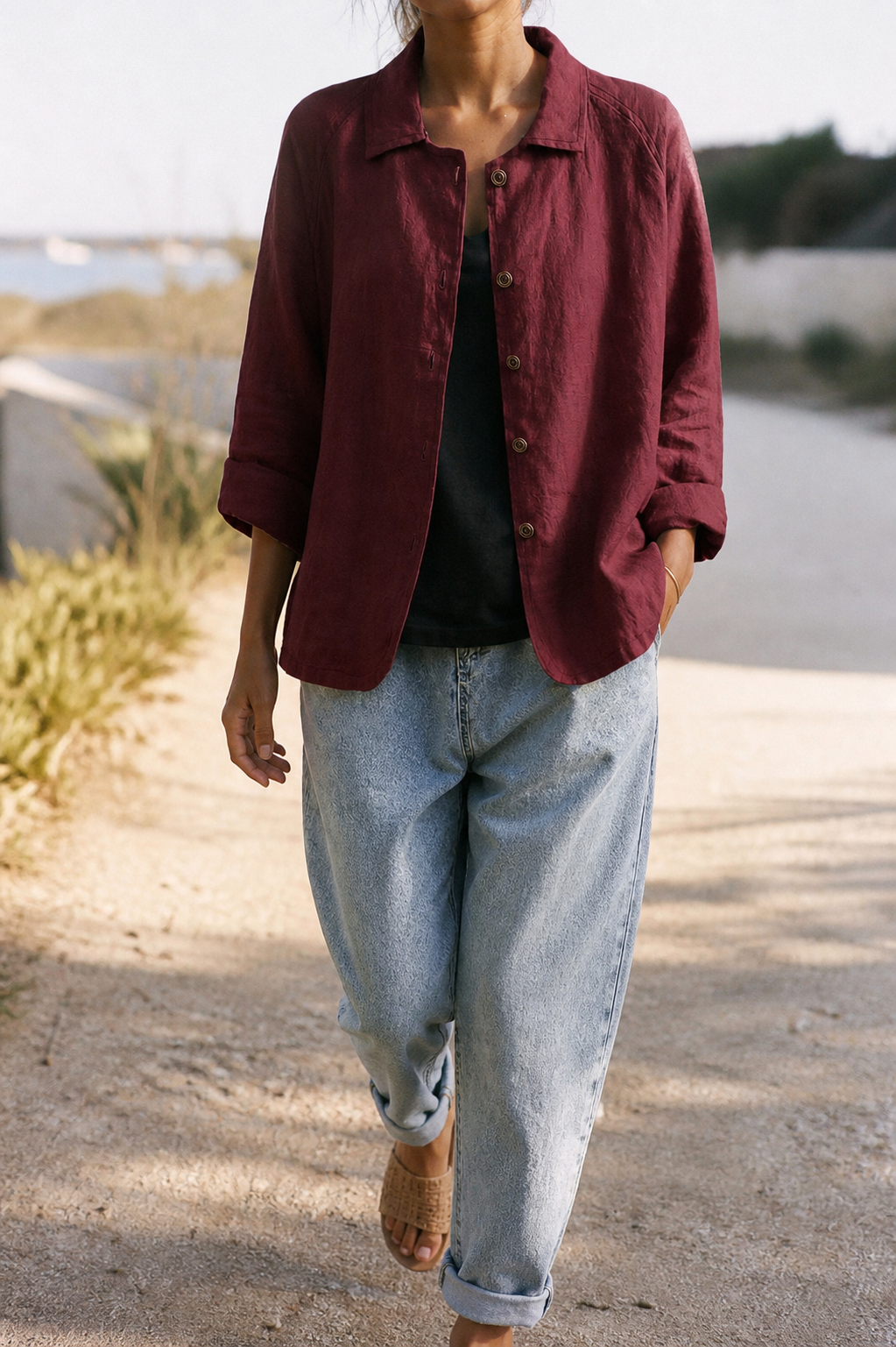 Poppy Relaxed Shirt | Women's Everyday Cotton Button-Up Top