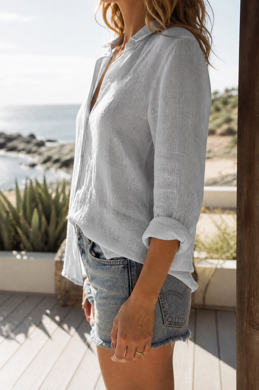 Colette Long-Sleeve Shirt | Women's Relaxed Linen Button-Up Top