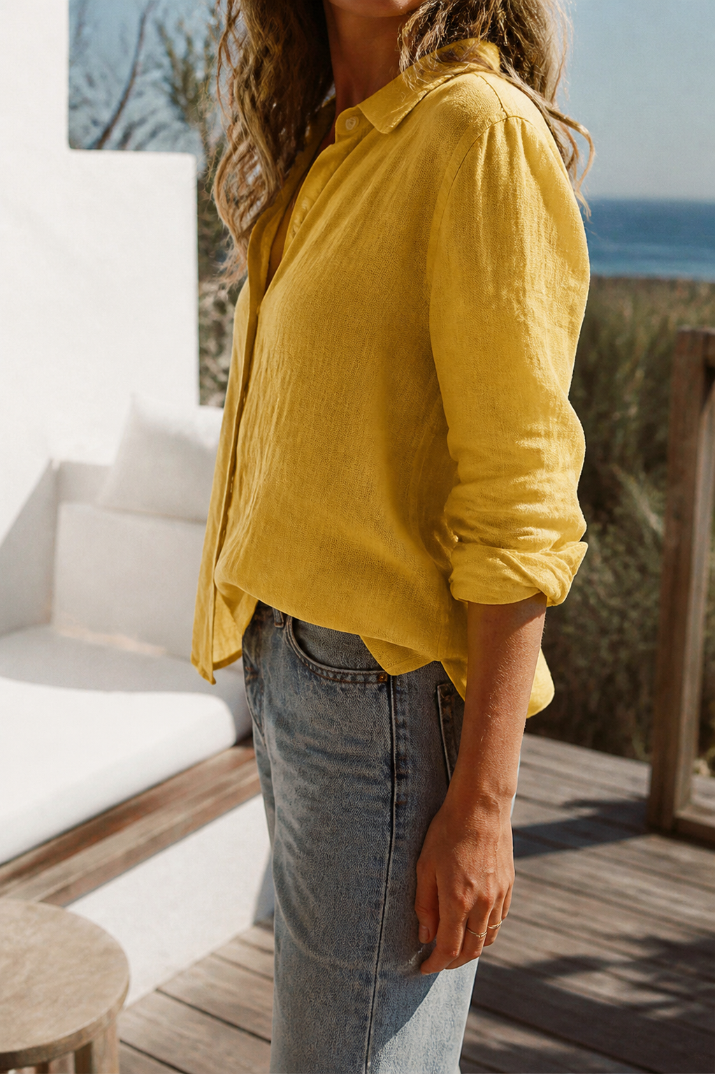 Colette Long-Sleeve Shirt | Women's Relaxed Linen Button-Up Top