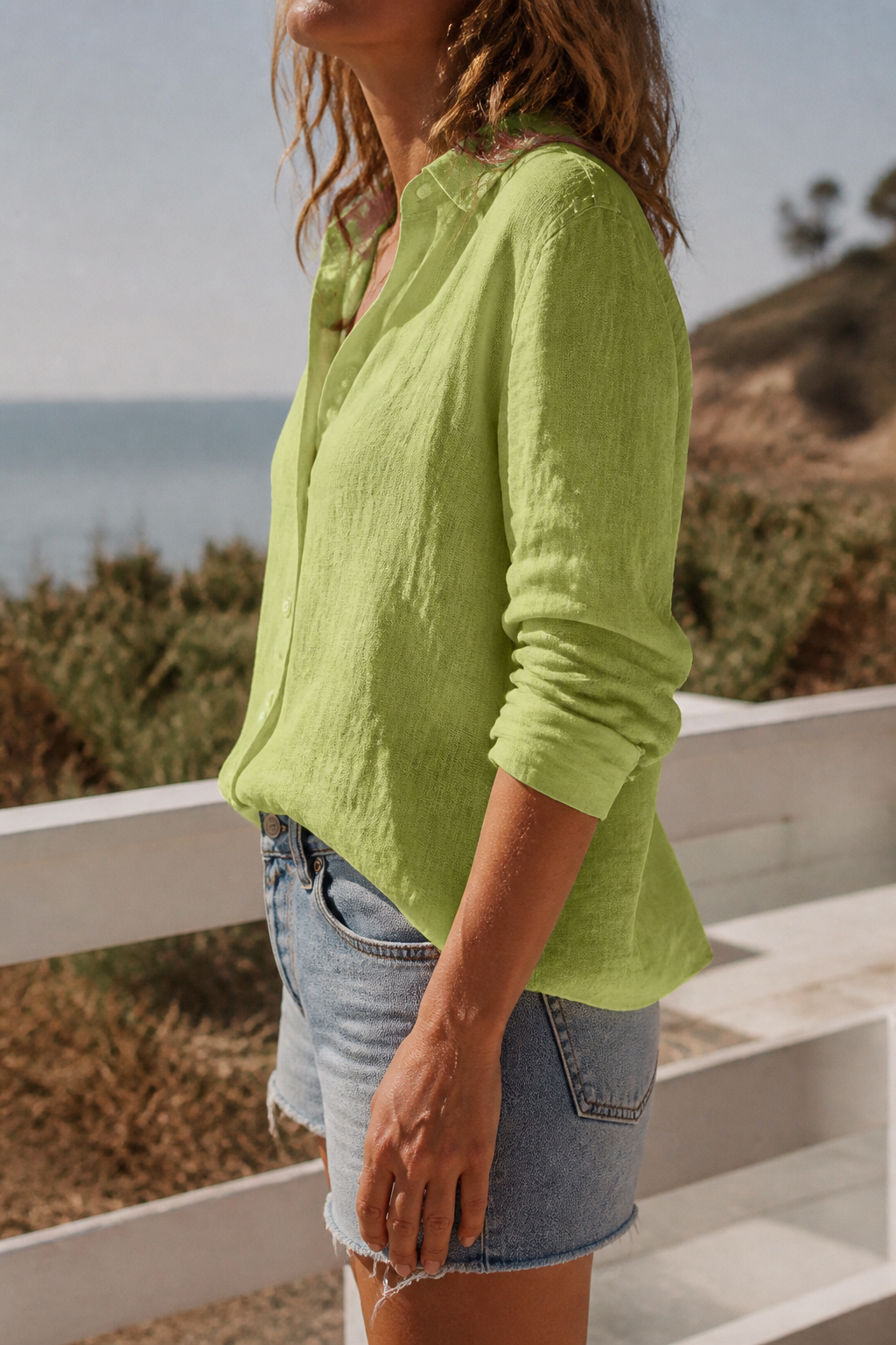 Colette Long-Sleeve Shirt | Women's Relaxed Linen Button-Up Top