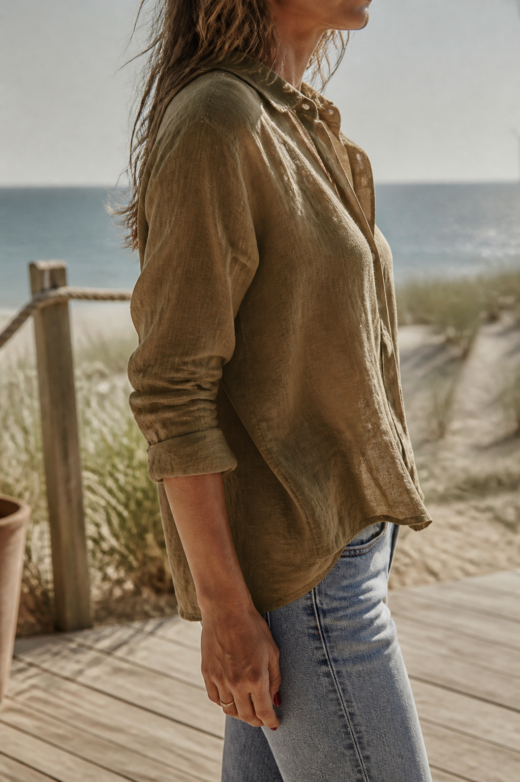 Colette Long-Sleeve Shirt | Women's Relaxed Linen Button-Up Top