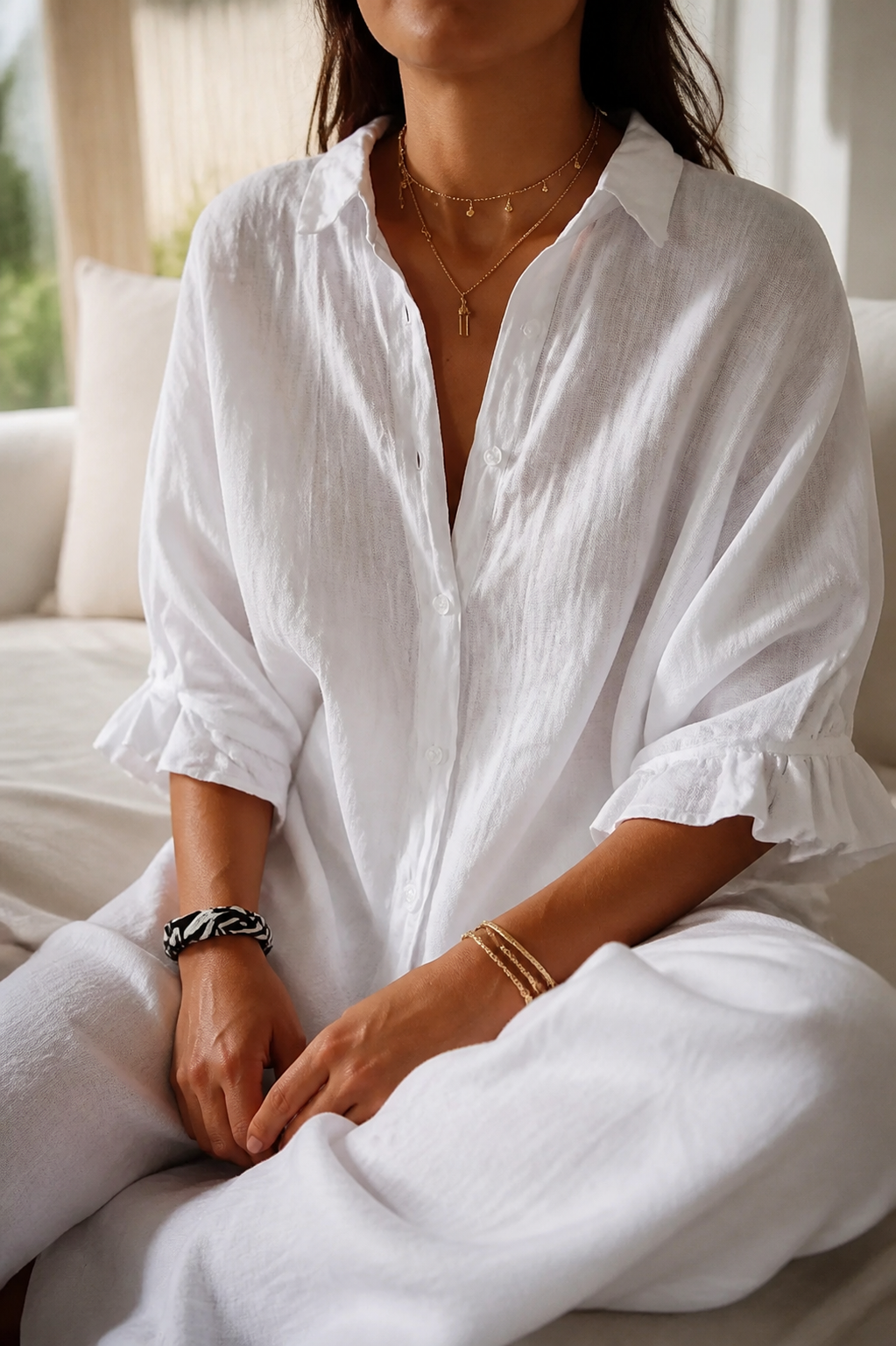 Frankie Long-Sleeve Shirt | Women's Relaxed Linen Button-Up Top