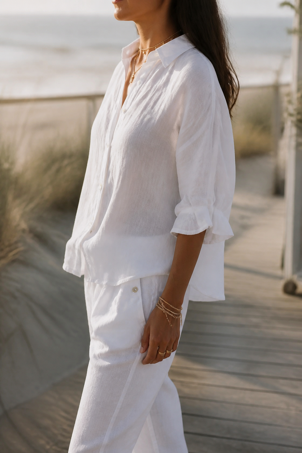 Frankie Long-Sleeve Shirt | Women's Relaxed Linen Button-Up Top