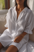 Frankie Long-Sleeve Shirt | Women's Relaxed Linen Button-Up Top