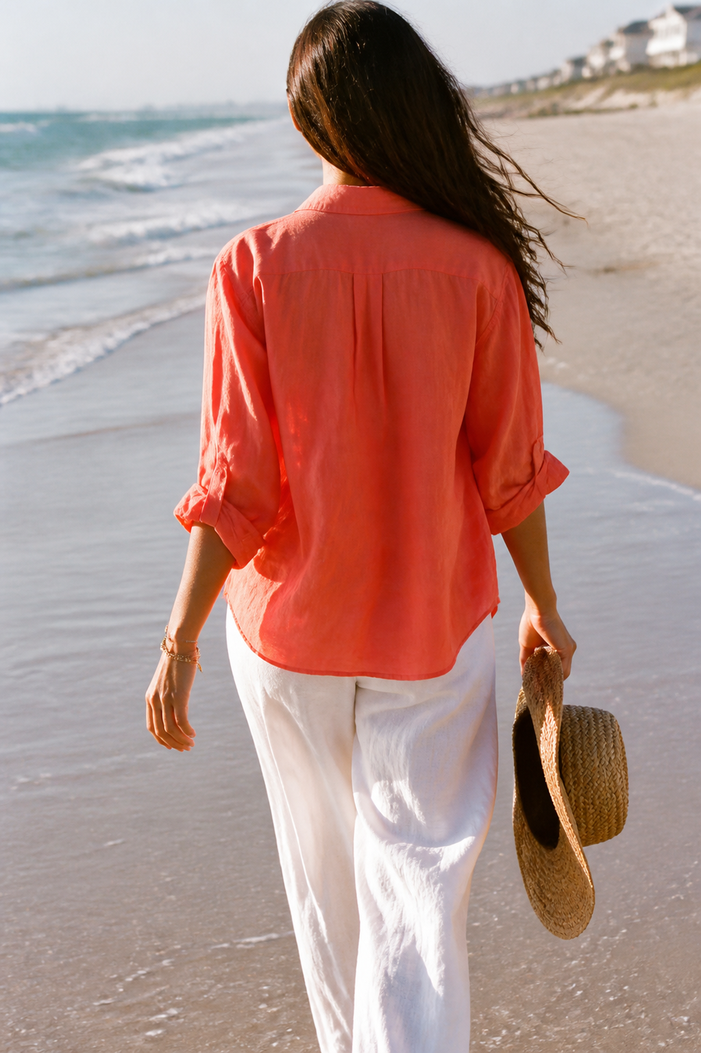 Frankie Long-Sleeve Shirt | Women's Relaxed Linen Button-Up Top