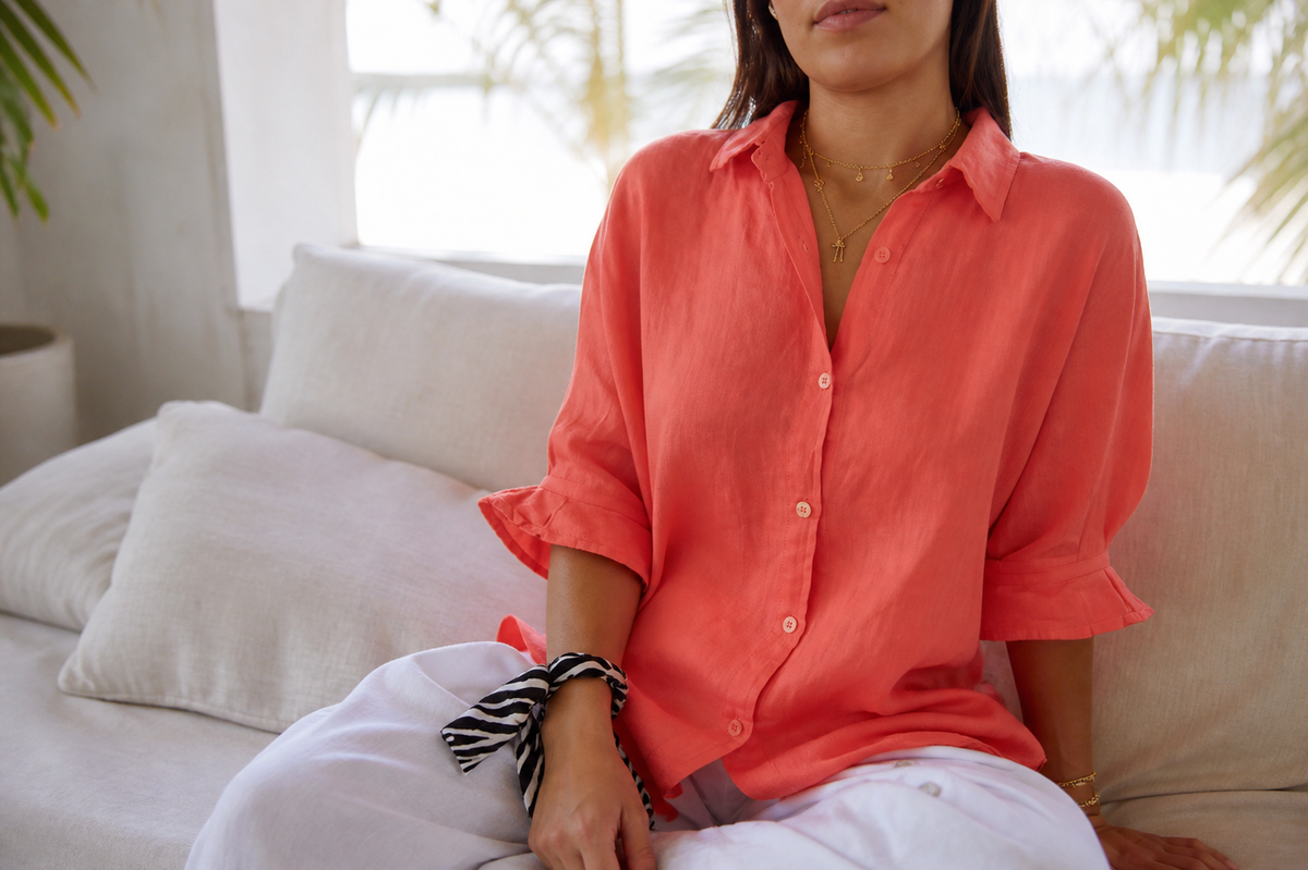 Frankie Long-Sleeve Shirt | Women's Relaxed Linen Button-Up Top