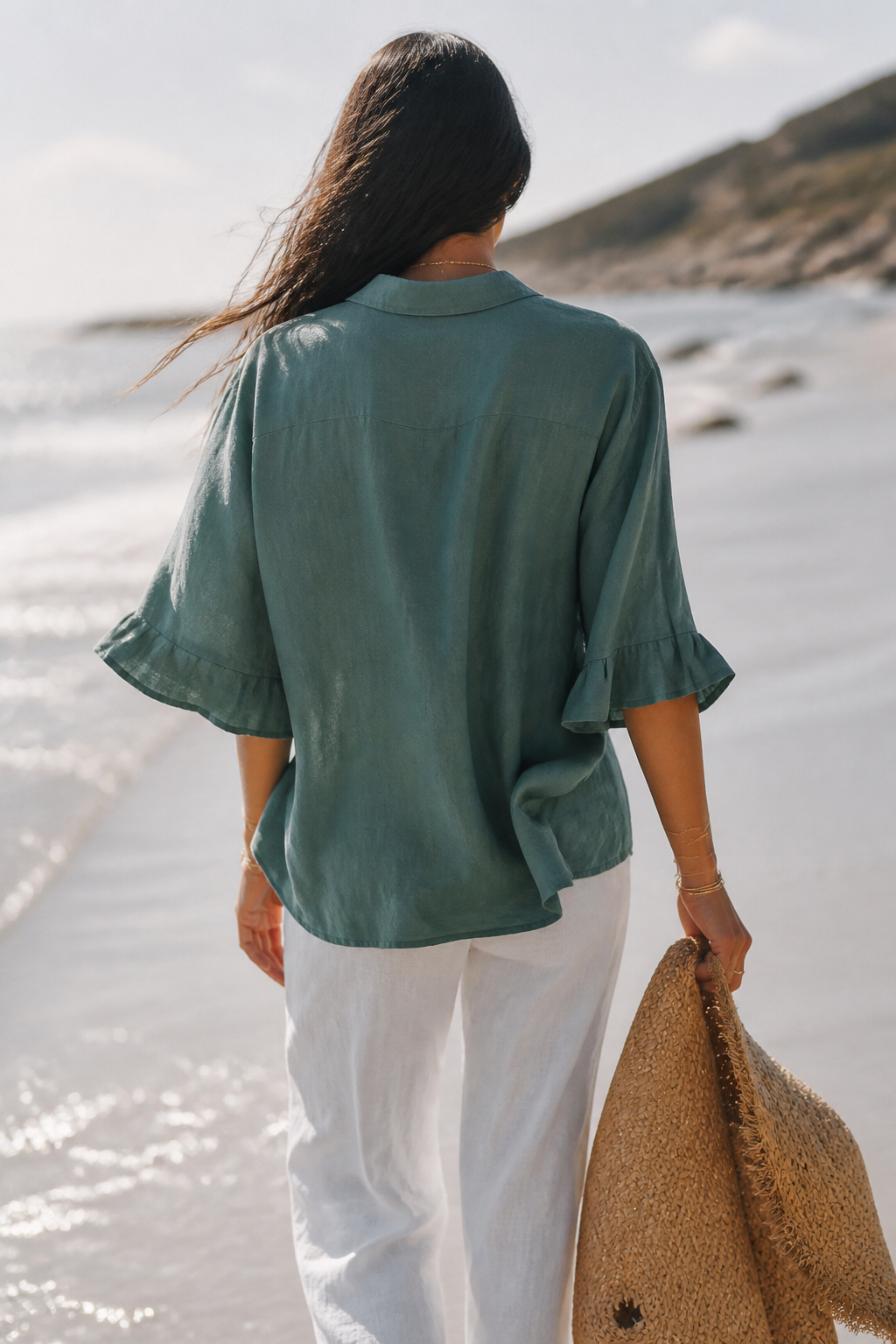 Frankie Long-Sleeve Shirt | Women's Relaxed Linen Button-Up Top