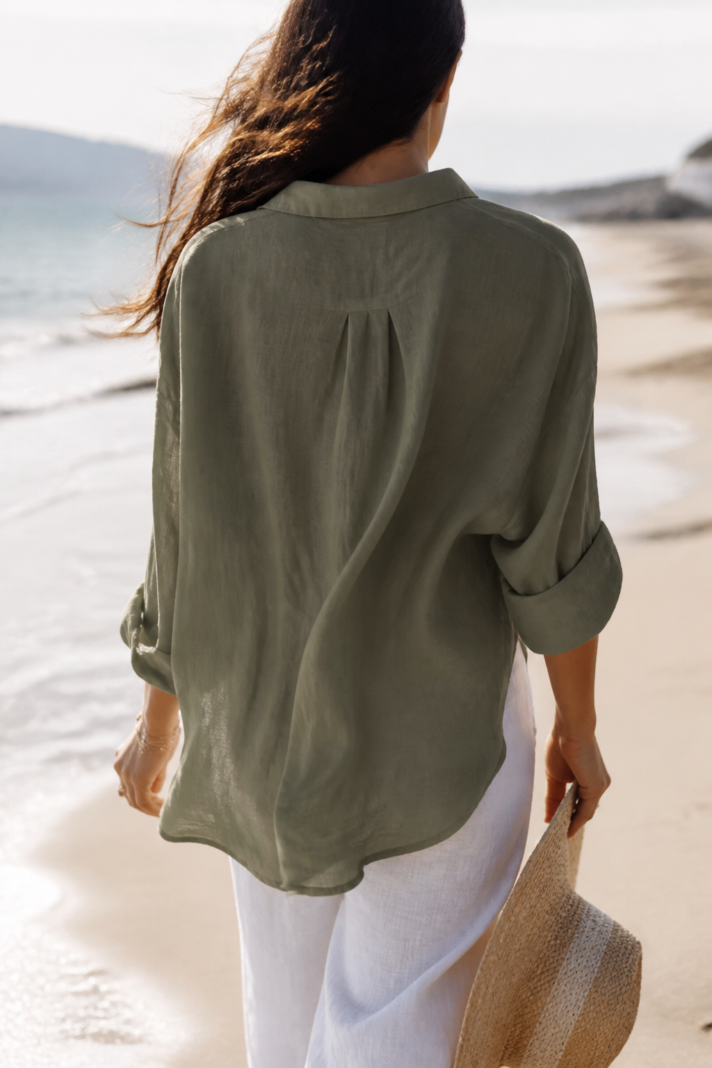 Frankie Long-Sleeve Shirt | Women's Relaxed Linen Button-Up Top