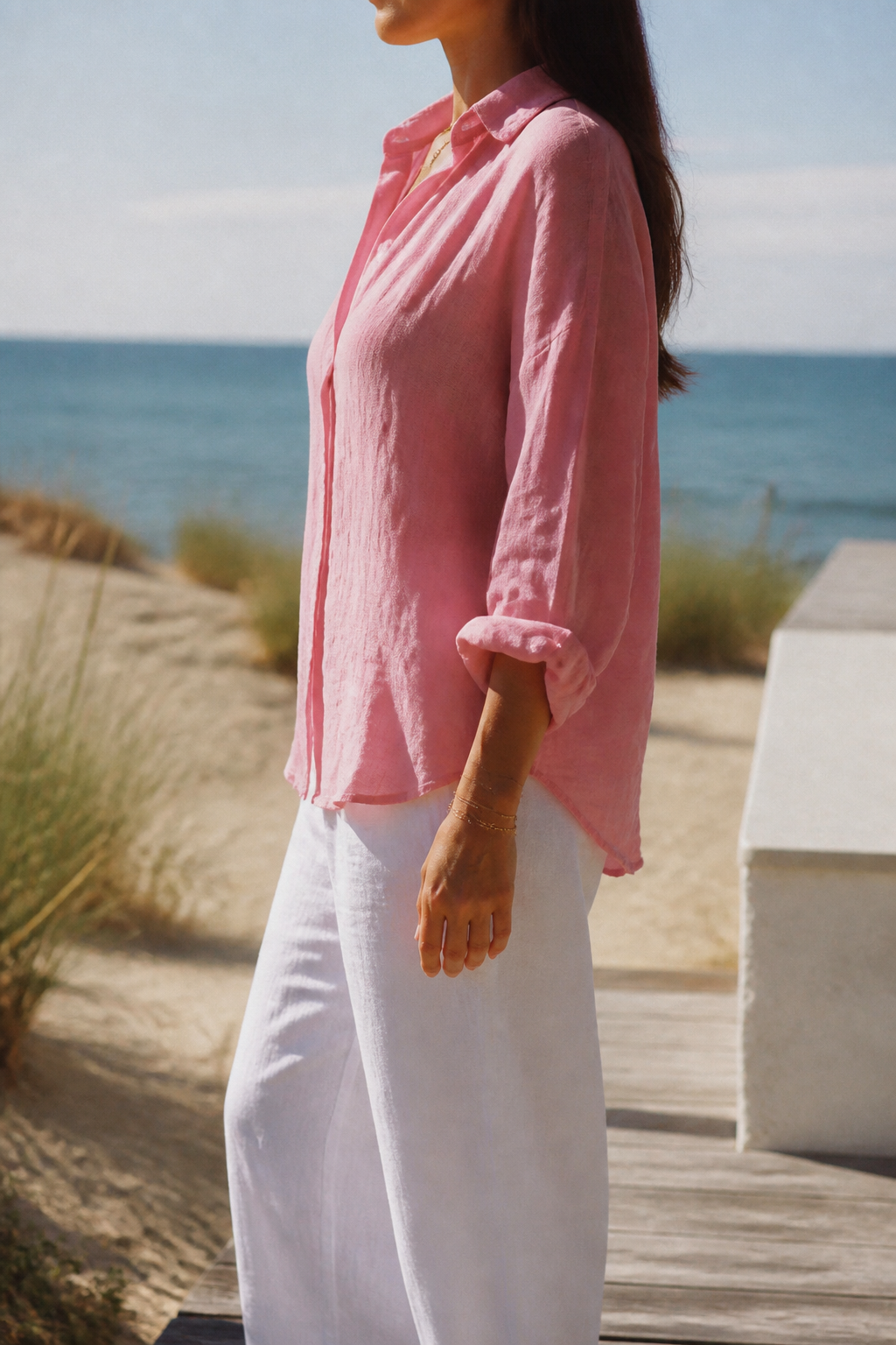 Frankie Long-Sleeve Shirt | Women's Relaxed Linen Button-Up Top