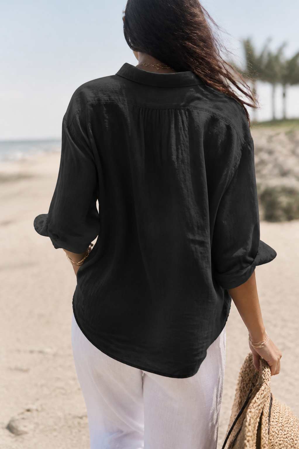 Frankie Long-Sleeve Shirt | Women's Relaxed Linen Button-Up Top