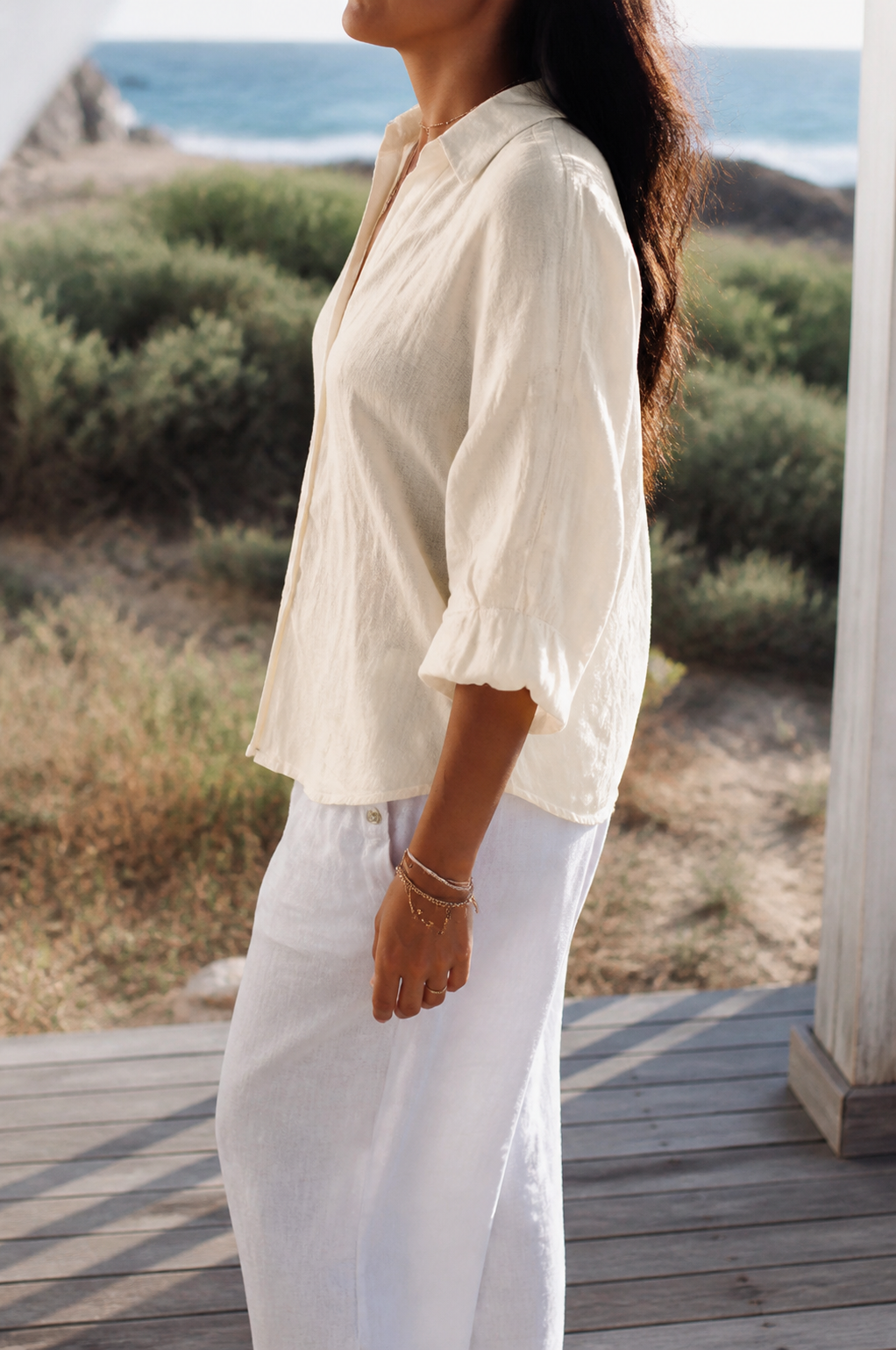 Frankie Long-Sleeve Shirt | Women's Relaxed Linen Button-Up Top