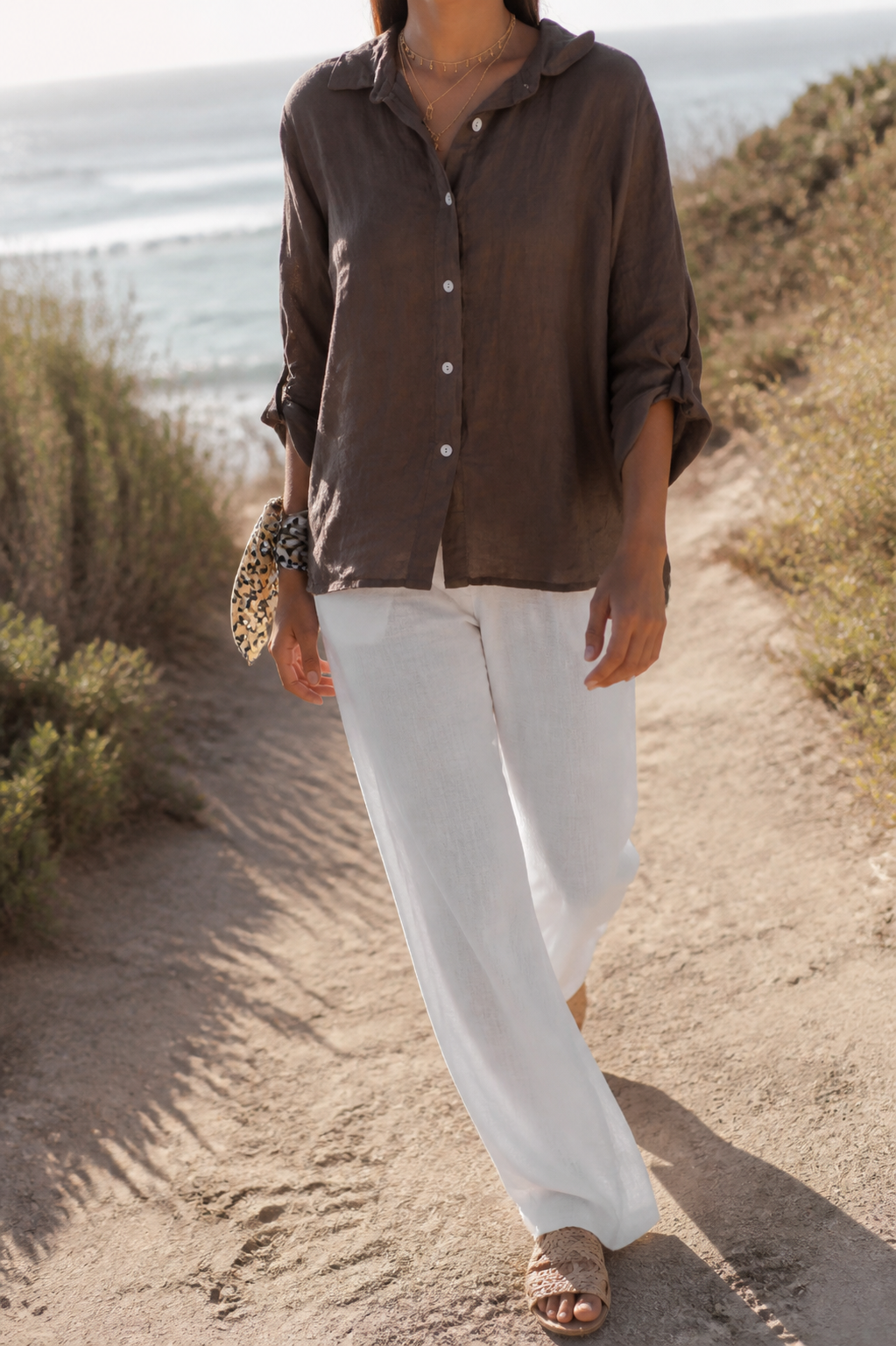 Frankie Long-Sleeve Shirt | Women's Relaxed Linen Button-Up Top