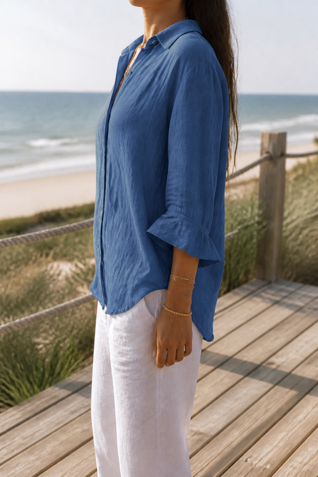 Frankie Long-Sleeve Shirt | Women's Relaxed Linen Button-Up Top