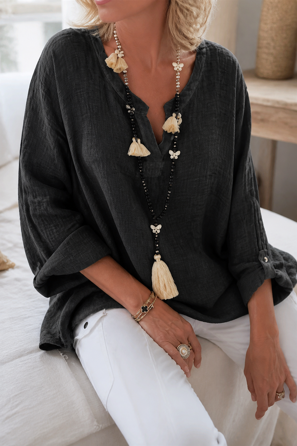 Elodie Relaxed Linen Shirt | Women's Everyday Button-Up Top