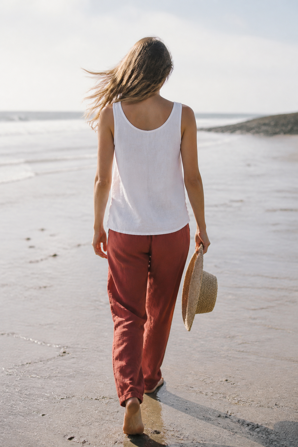 Della Drawstring Wide-Leg Pants | Women's Relaxed Linen Trousers