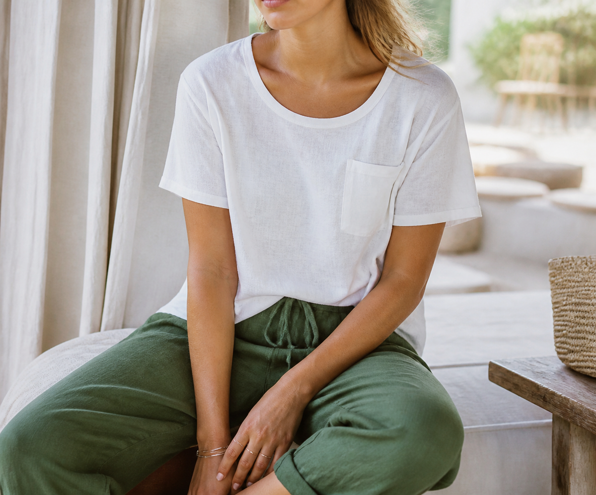Harper Relaxed Straight Pants | Women's Everyday Cotton Trousers
